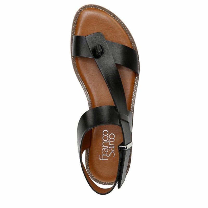 Franco Sarto Womens Glenni Ankle Strap Flat Sandals, Black, 10 M - Image 4